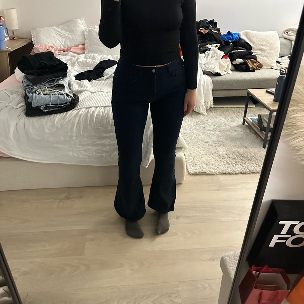 WeWoreWhat Sea blue flare jeans